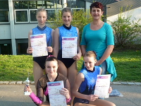 Nadja Ritter, Nicol Nowak, Katharina Schroff, Jessica Kieweg und Trainerin Birgit Matt-Fuchs